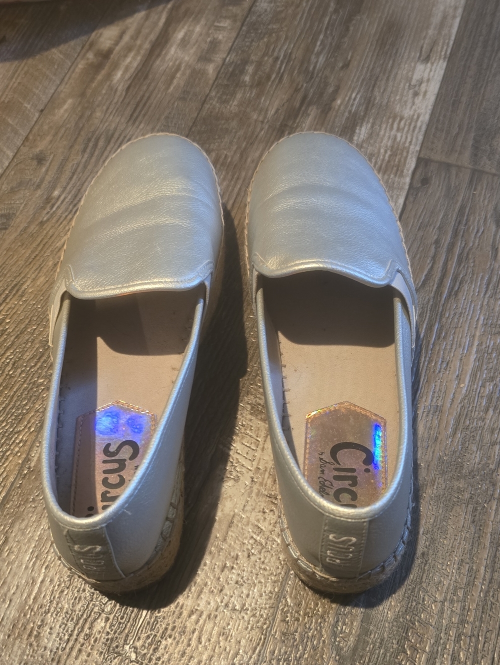 Circus by Sam Edelman Silver Slip-On Espadrille Flats